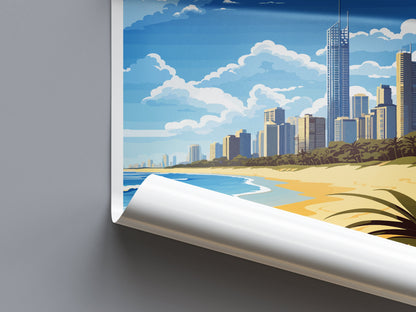 Gold Coast Travel Print Wall Art Gold Coast Wall Hanging Home Décor Gold Coast Gift Art Lovers Wall Art Australia Poster Deco