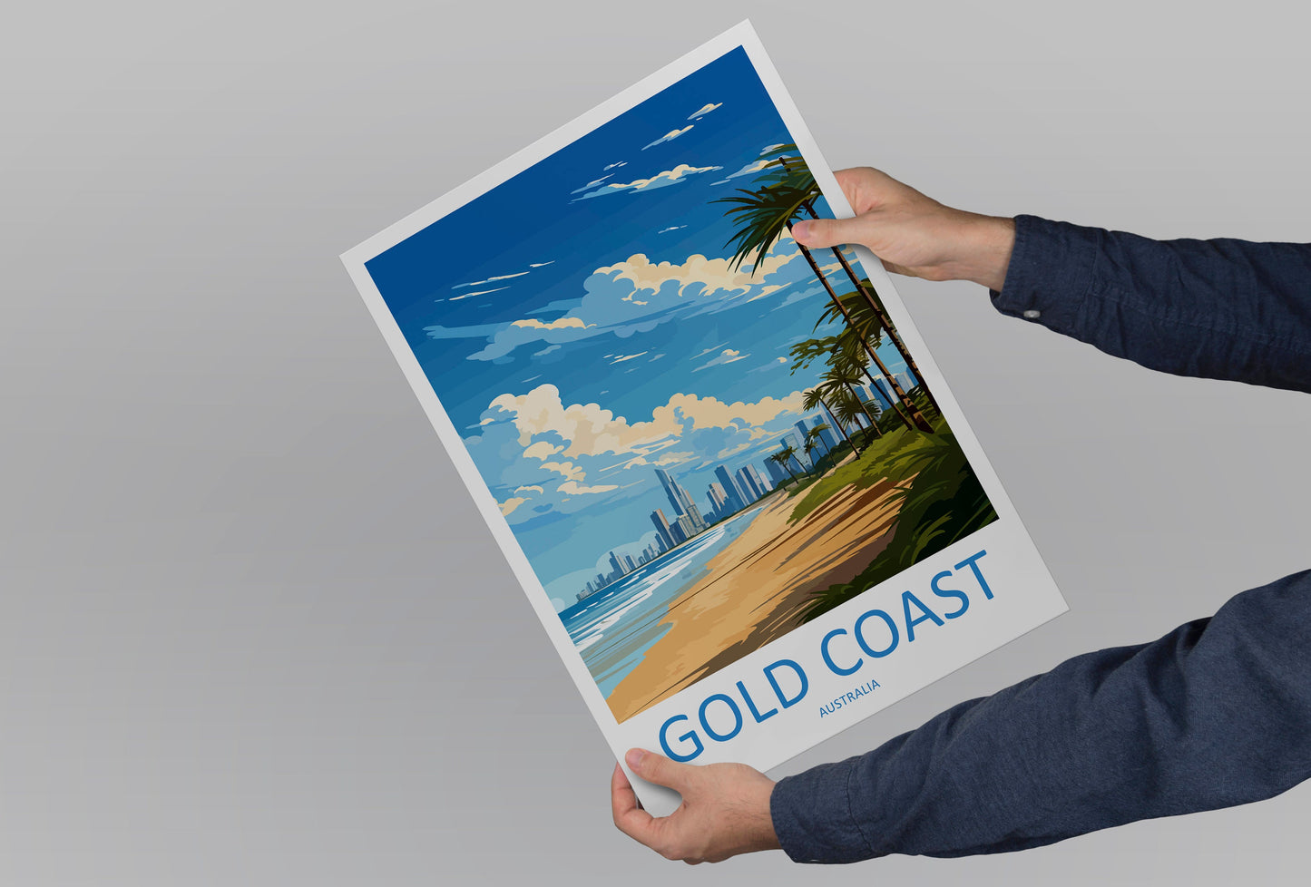 Gold Coast Travel Print Wall Art Gold Coast Wall Hanging Home Décor Gold Coast Gift Art Lovers Wall Art Australia Poster Deco