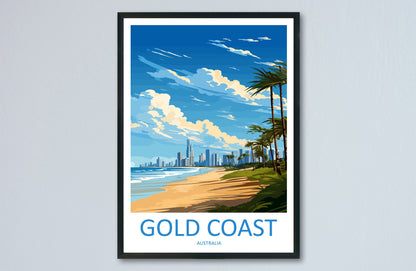 Gold Coast Travel Print Wall Art Gold Coast Wall Hanging Home Décor Gold Coast Gift Art Lovers Wall Art Australia Poster Deco