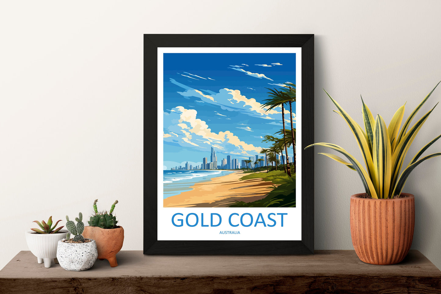Gold Coast Travel Print Wall Art Gold Coast Wall Hanging Home Décor Gold Coast Gift Art Lovers Wall Art Australia Poster Deco