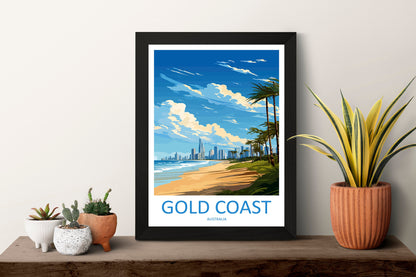 Gold Coast Travel Print Wall Art Gold Coast Wall Hanging Home Décor Gold Coast Gift Art Lovers Wall Art Australia Poster Deco