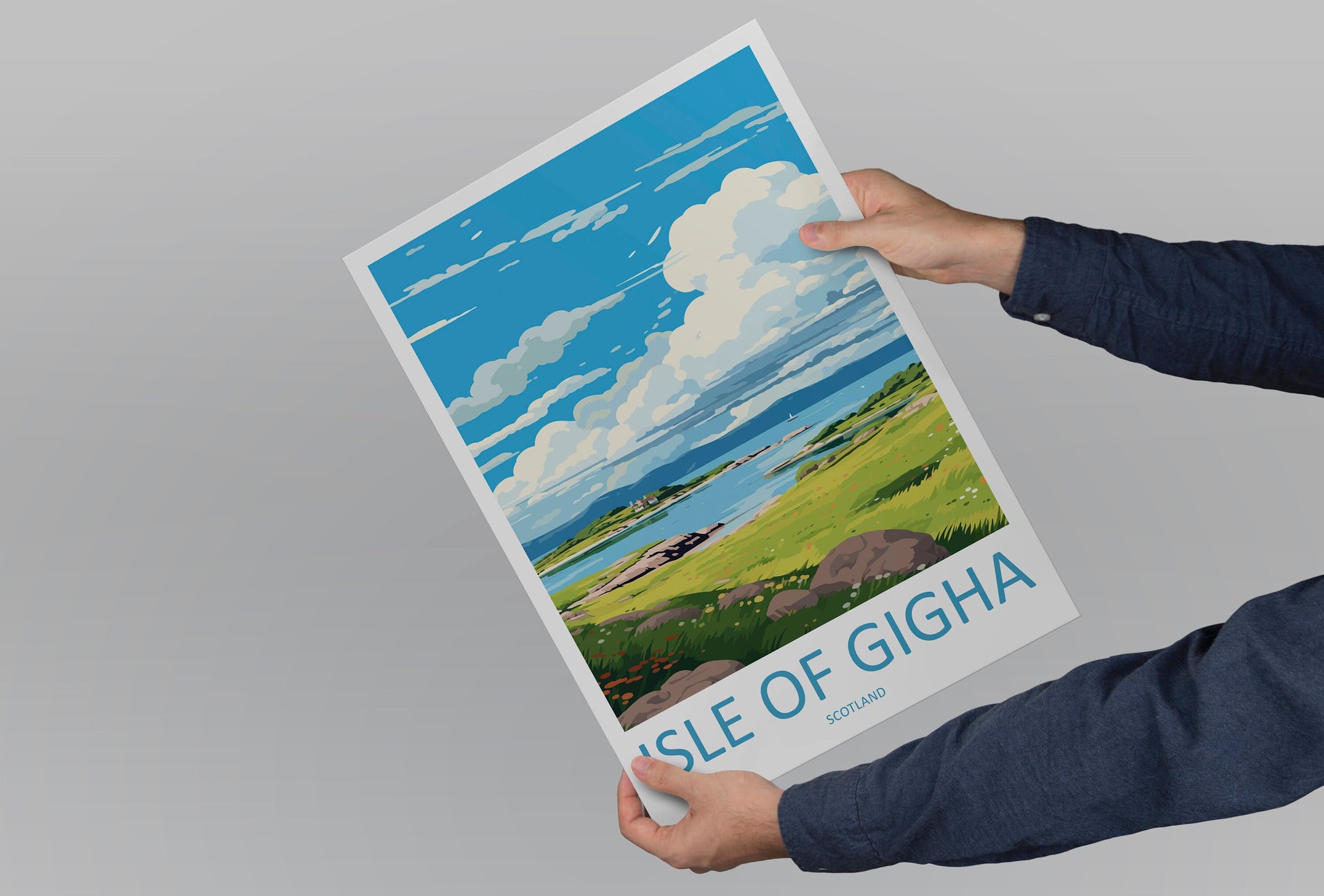 Isle Of Gigha Travel Print Wall Art Isle Of Gigha Wall Hanging Home Décor Isle Of Gigha Gift Art Lovers Scotland Art Lover Travel Gift