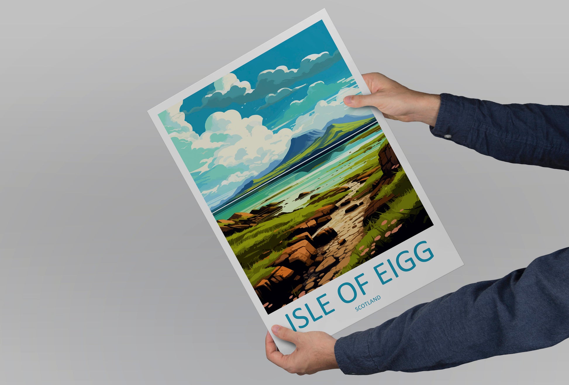 Isle Of Eigg Travel Print Wall Art Isle Of Eigg Wall Hanging Home Décor Isle Of Eigg Gift Art Lovers Scotland Art Lover Travel Gift