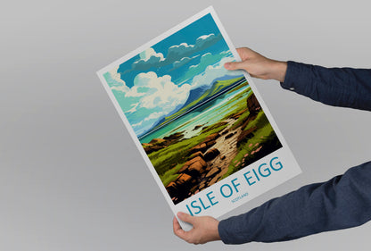 Isle Of Eigg Travel Print Wall Art Isle Of Eigg Wall Hanging Home Décor Isle Of Eigg Gift Art Lovers Scotland Art Lover Travel Gift