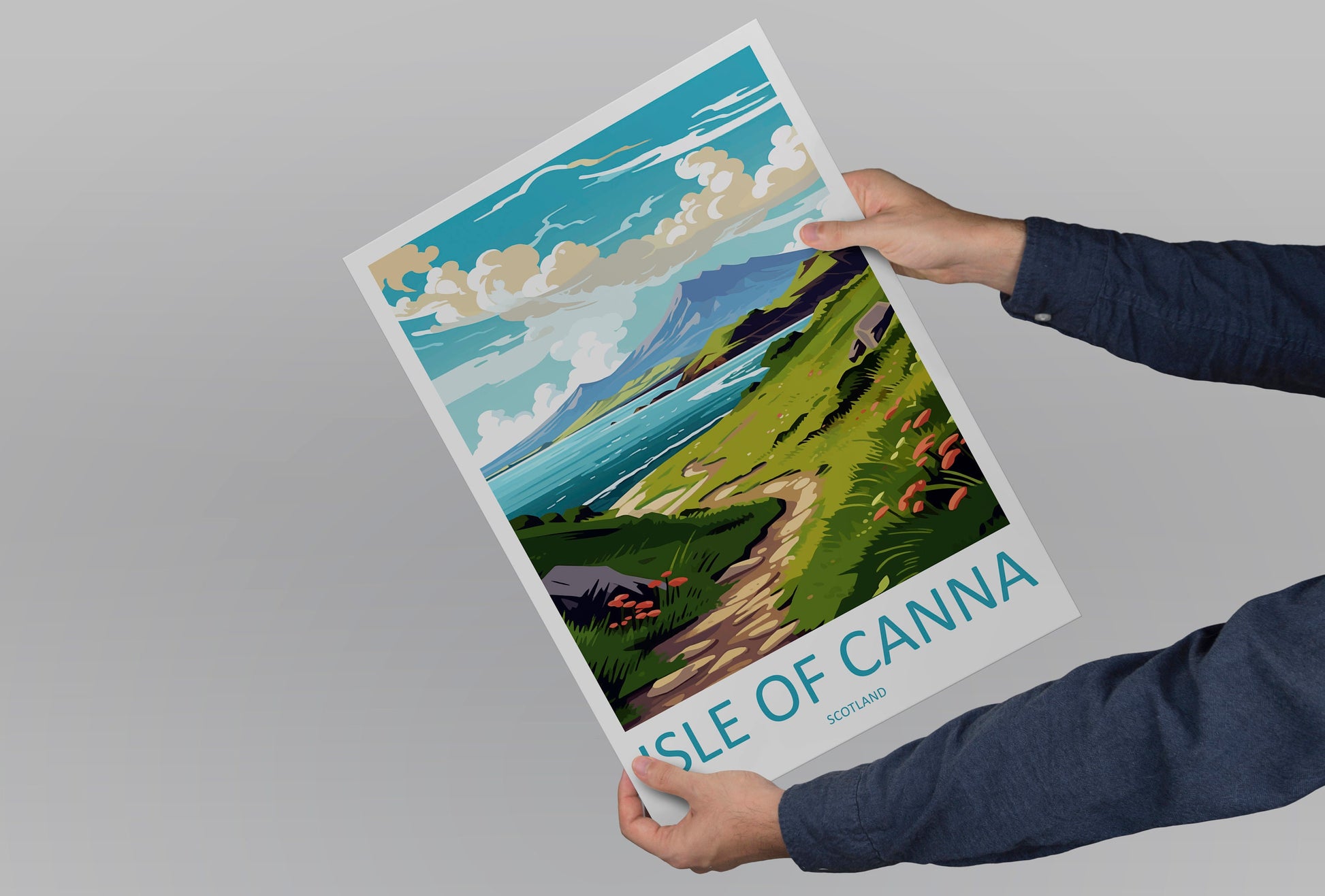 Isle Of Canna Travel Print Wall Art Isle Of Canna Wall Hanging Home Décor Isle Of Canna Gift Art Lovers Scotland Art Lover Travel Gift