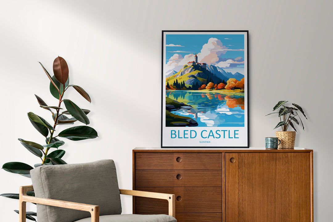Bled Castle Travel Print Bled Castle Home Décor Slovenia Art Print Bled Castle Wall Print For Gift Wall Hanging Art Travel Slovenia Artwork