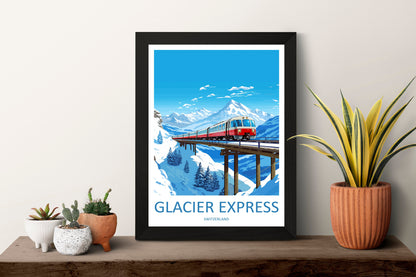 Glacier Express Travel Print Wall Art Glacier Express Wall Hanging Home Décor Glacier Express Gift Art Lovers Switzerland Art Lover Gift