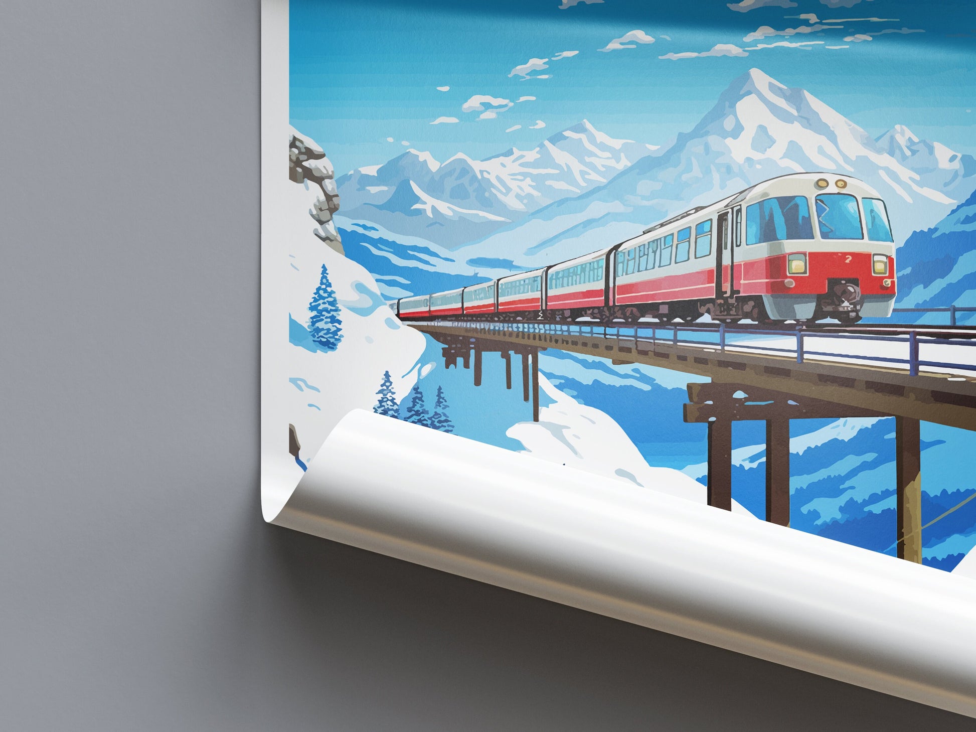 Glacier Express Travel Print Wall Art Glacier Express Wall Hanging Home Décor Glacier Express Gift Art Lovers Switzerland Art Lover Gift