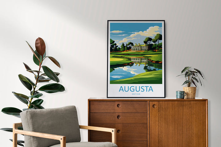 Augusta Golf Course Travel Print Wall Art Augusta Golf Course Wall Hanging Home Décor Augusta Golf Course Art Gift Art Lovers Golf Art