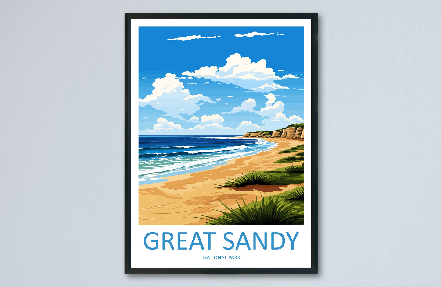 Great Sandy National Park Travel Print Wall Great Sandy National Park Wall Hanging Home Décor Great Sandy Gift Art Lovers Art Australia Art