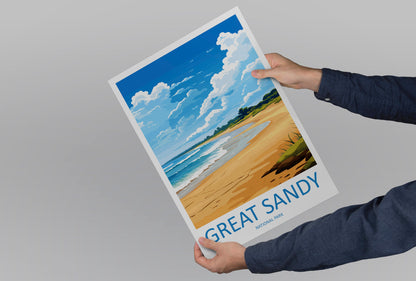Great Sandy National Park Travel Print Wall Great Sandy National Park Wall Hanging Home Décor Great Sandy Gift Art Lovers Art Australia Art