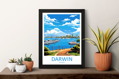 Darwin Travel Print Wall Art Darwin Wall Hanging Home Décor Darwin Gift Art Lovers Wall Art Australia Poster Deco Darwin Gift