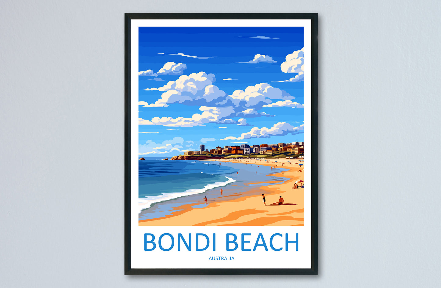 Bondi Beach Travel Print Wall Art Bondi Beach Wall Hanging Home Décor Bondi Beach Gift Art Lovers Wall Art Australia Poster Deco Gift