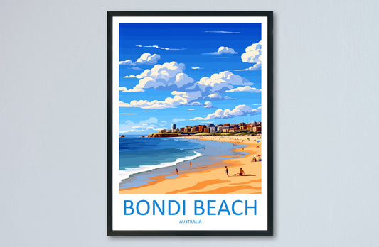Bondi Beach Travel Print Wall Art Bondi Beach Wall Hanging Home Décor Bondi Beach Gift Art Lovers Wall Art Australia Poster Deco Gift