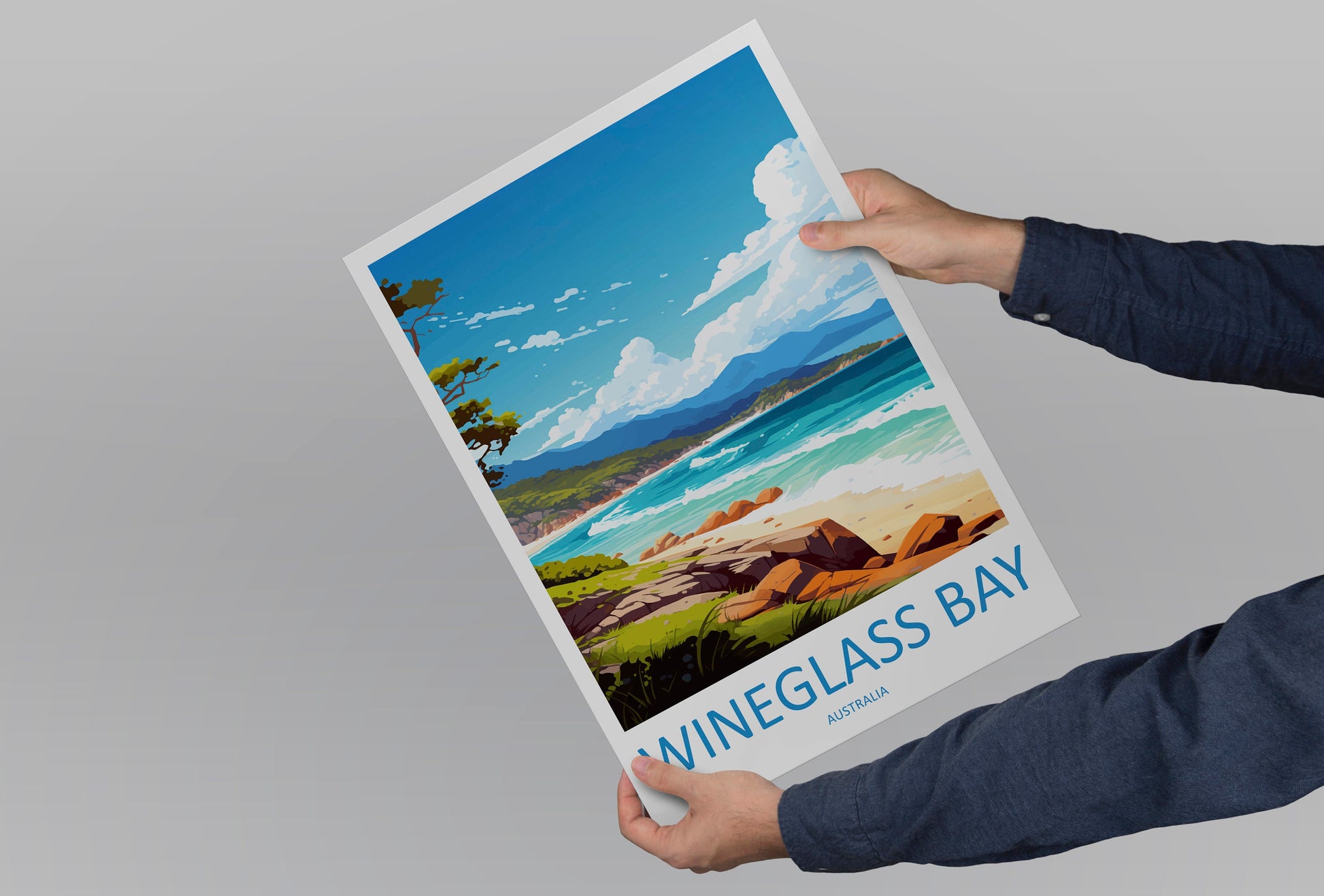 Wineglass Bay Travel Print Wall Art Wineglass Bay Wall Hanging Home Décor Wineglass Bay Gift Art Lovers Wall Art Australia Poster Deco Gift