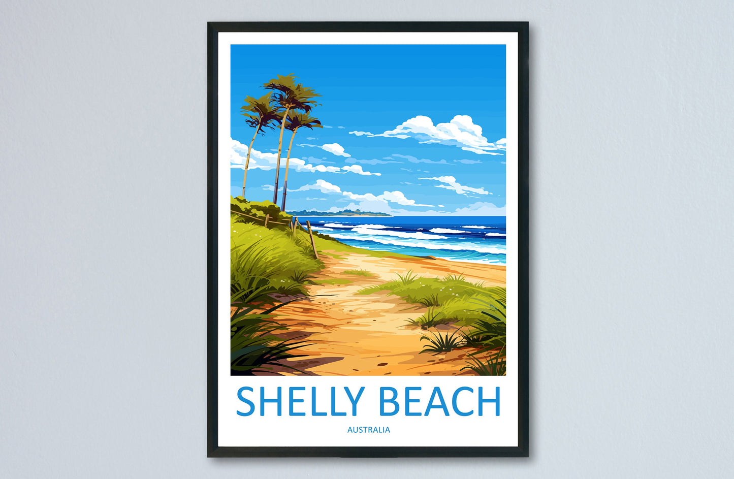 Shelly Beach Travel Print Wall Art Shelly Beach Wall Hanging Home Décor Shelly Beach Gift Art Lovers Wall Art Australia Poster Deco