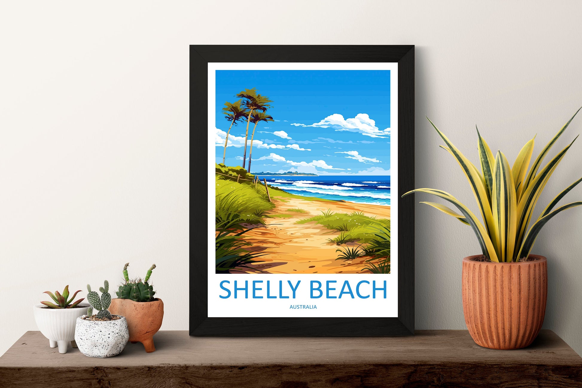Shelly Beach Travel Print Wall Art Shelly Beach Wall Hanging Home Décor Shelly Beach Gift Art Lovers Wall Art Australia Poster Deco
