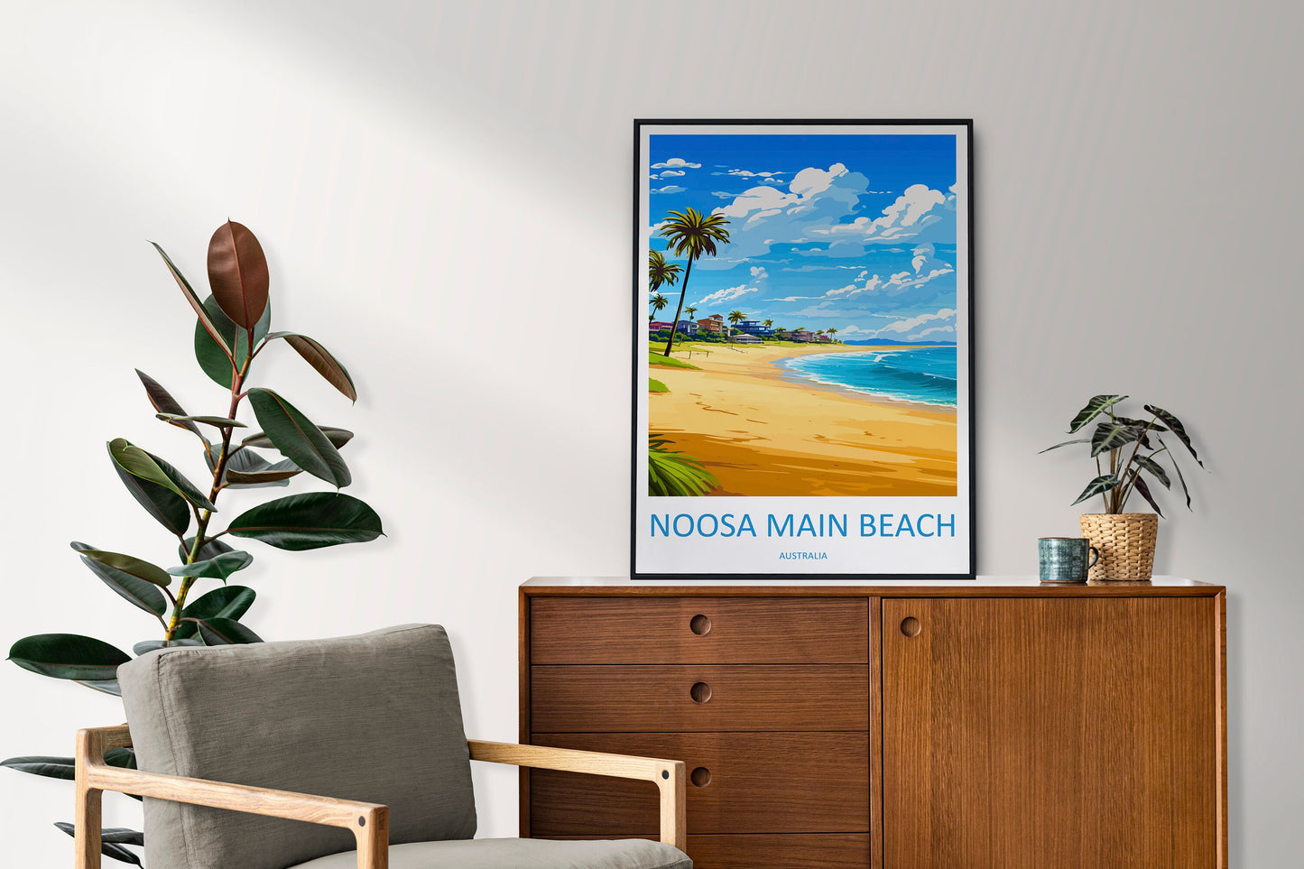 Noosa Main Beach Travel Print Wall Art Noosa Main Beach Wall Hanging Home Décor Noosa Main Beach Gift Art Lovers Wall Art Australia Poster
