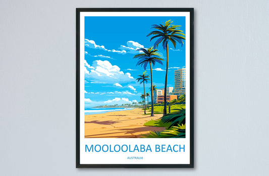 Mooloolaba Beach Travel Print Wall Art Mooloolaba Beach Wall Hanging Home Décor Mooloolaba Beach Gift Art Lovers Wall Art Australia Poster