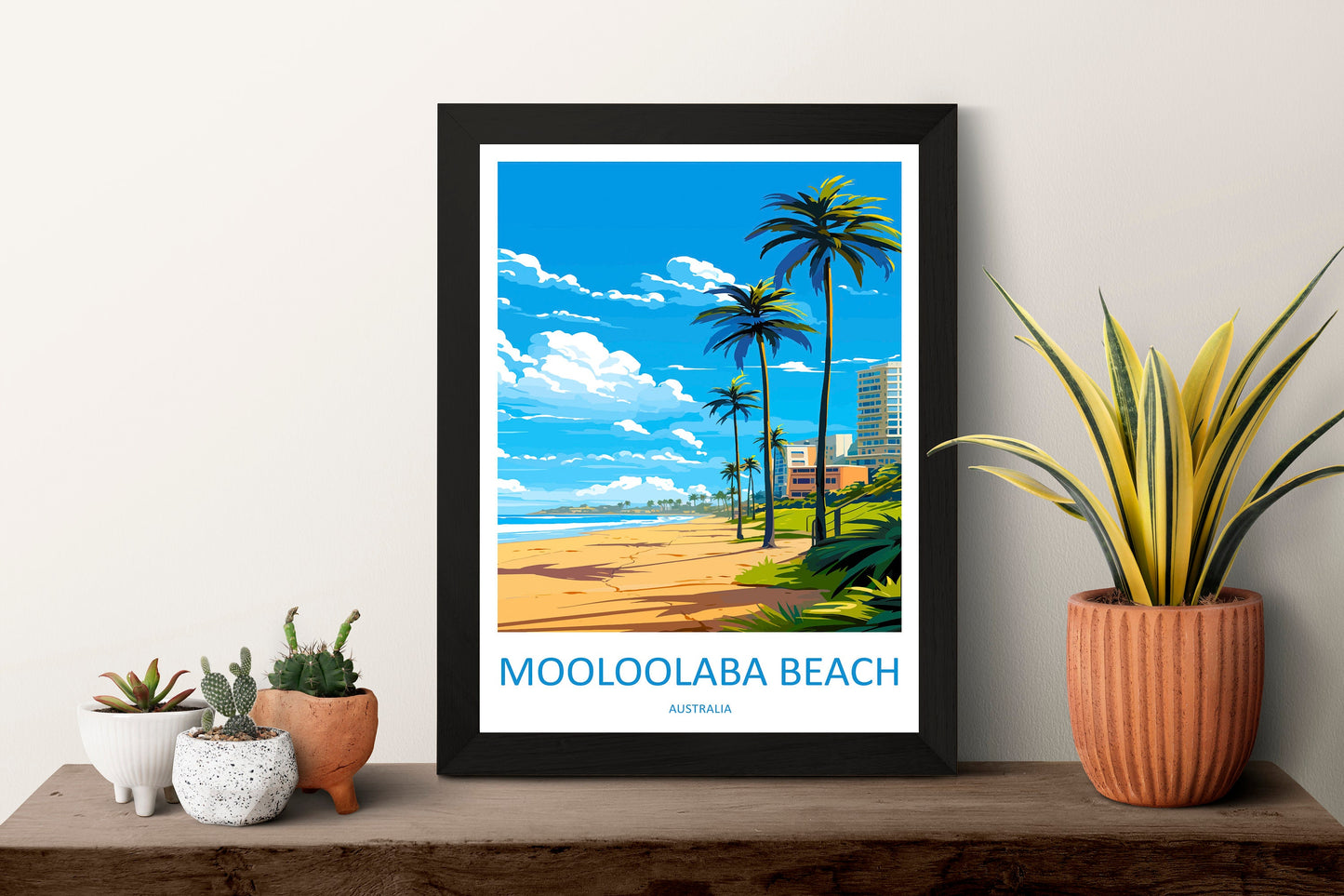 Mooloolaba Beach Travel Print Wall Art Mooloolaba Beach Wall Hanging Home Décor Mooloolaba Beach Gift Art Lovers Wall Art Australia Poster
