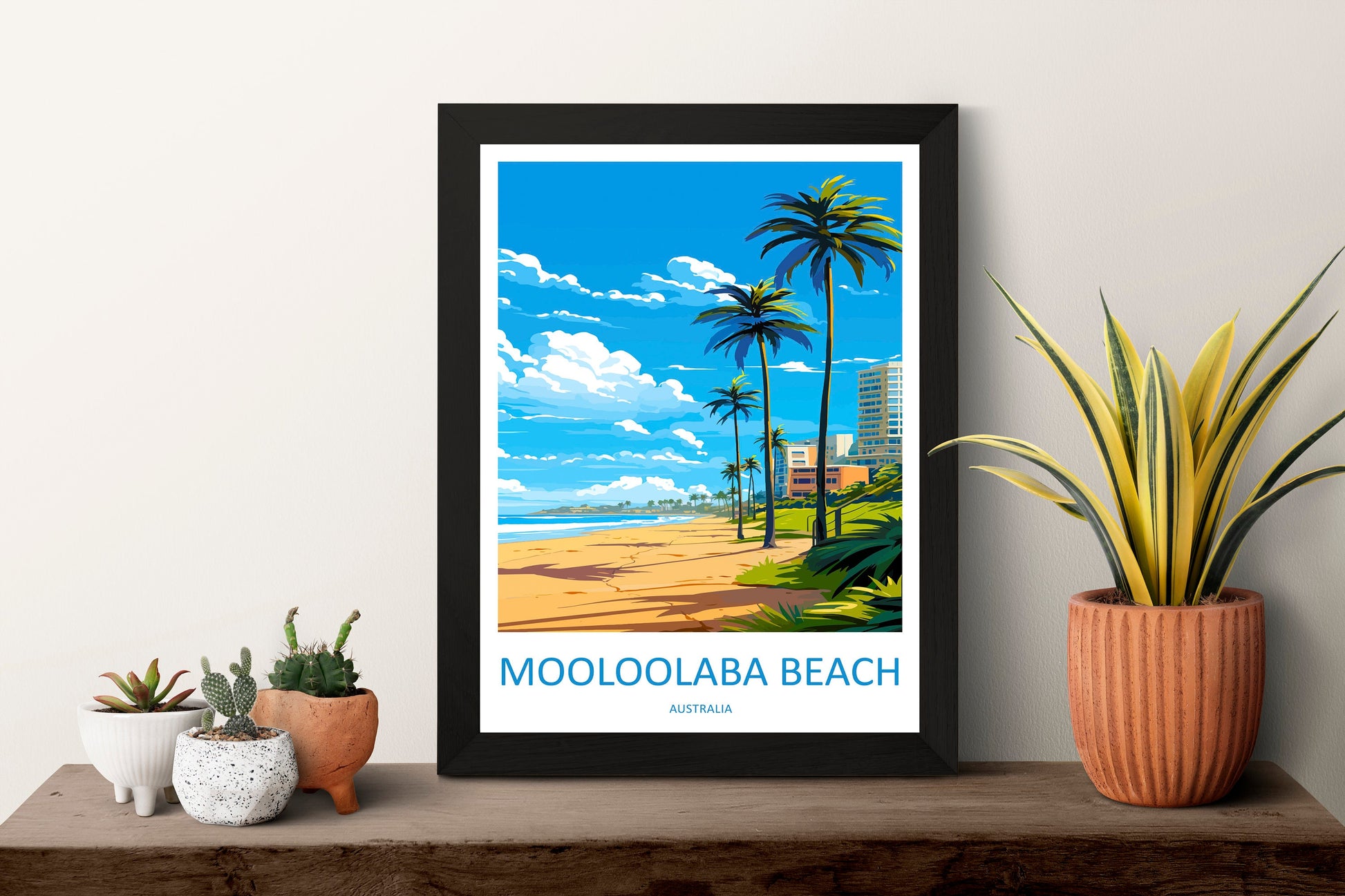 Mooloolaba Beach Travel Print Wall Art Mooloolaba Beach Wall Hanging Home Décor Mooloolaba Beach Gift Art Lovers Wall Art Australia Poster