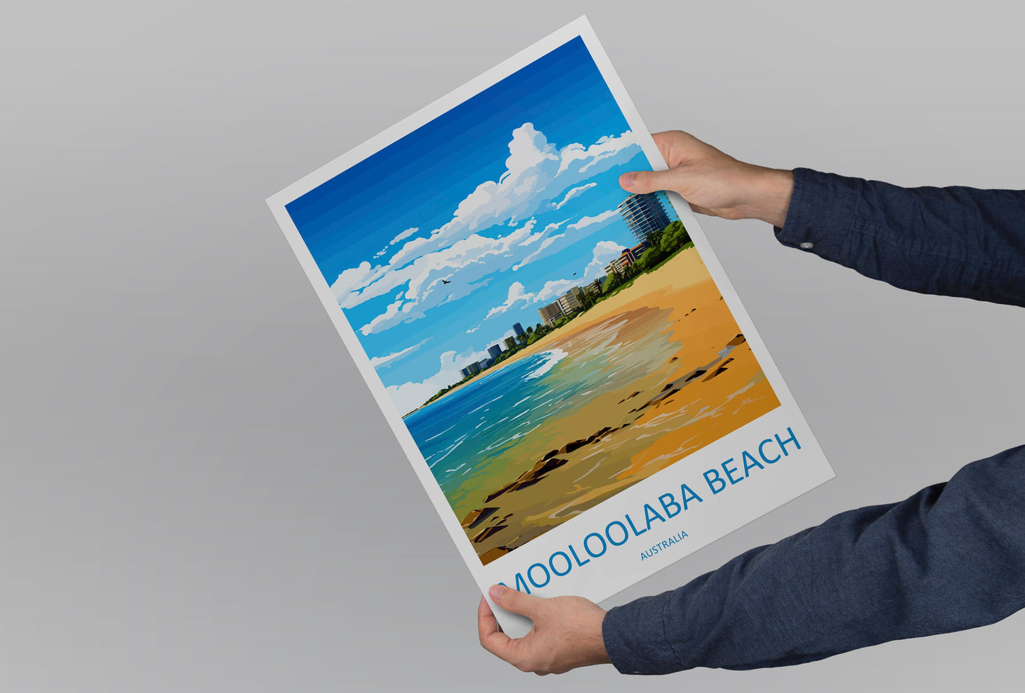 Mooloolaba Beach Travel Print Wall Art Mooloolaba Beach Wall Hanging Home Décor Mooloolaba Beach Gift Art Lovers Wall Art Australia Poster