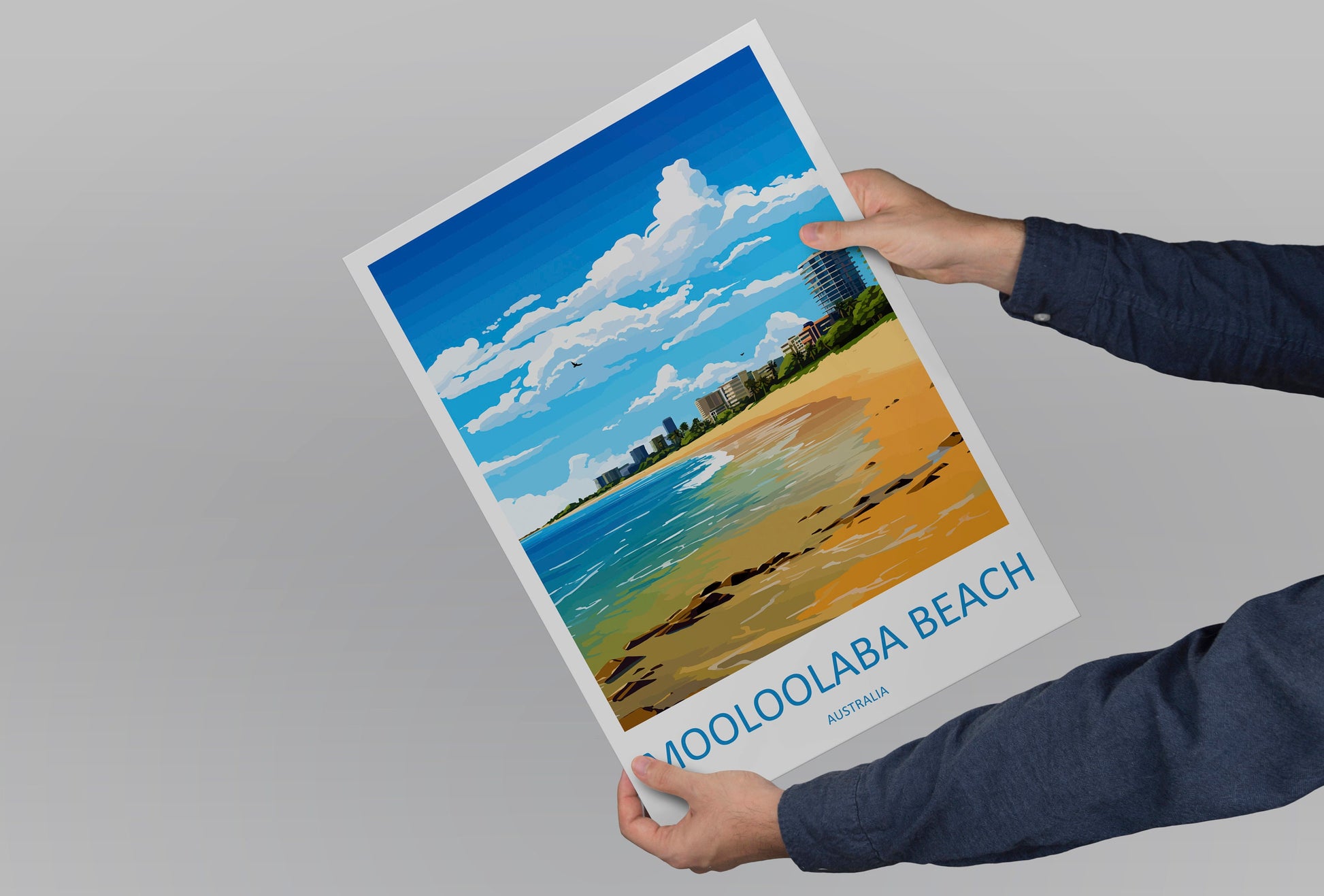 Mooloolaba Beach Travel Print Wall Art Mooloolaba Beach Wall Hanging Home Décor Mooloolaba Beach Gift Art Lovers Wall Art Australia Poster