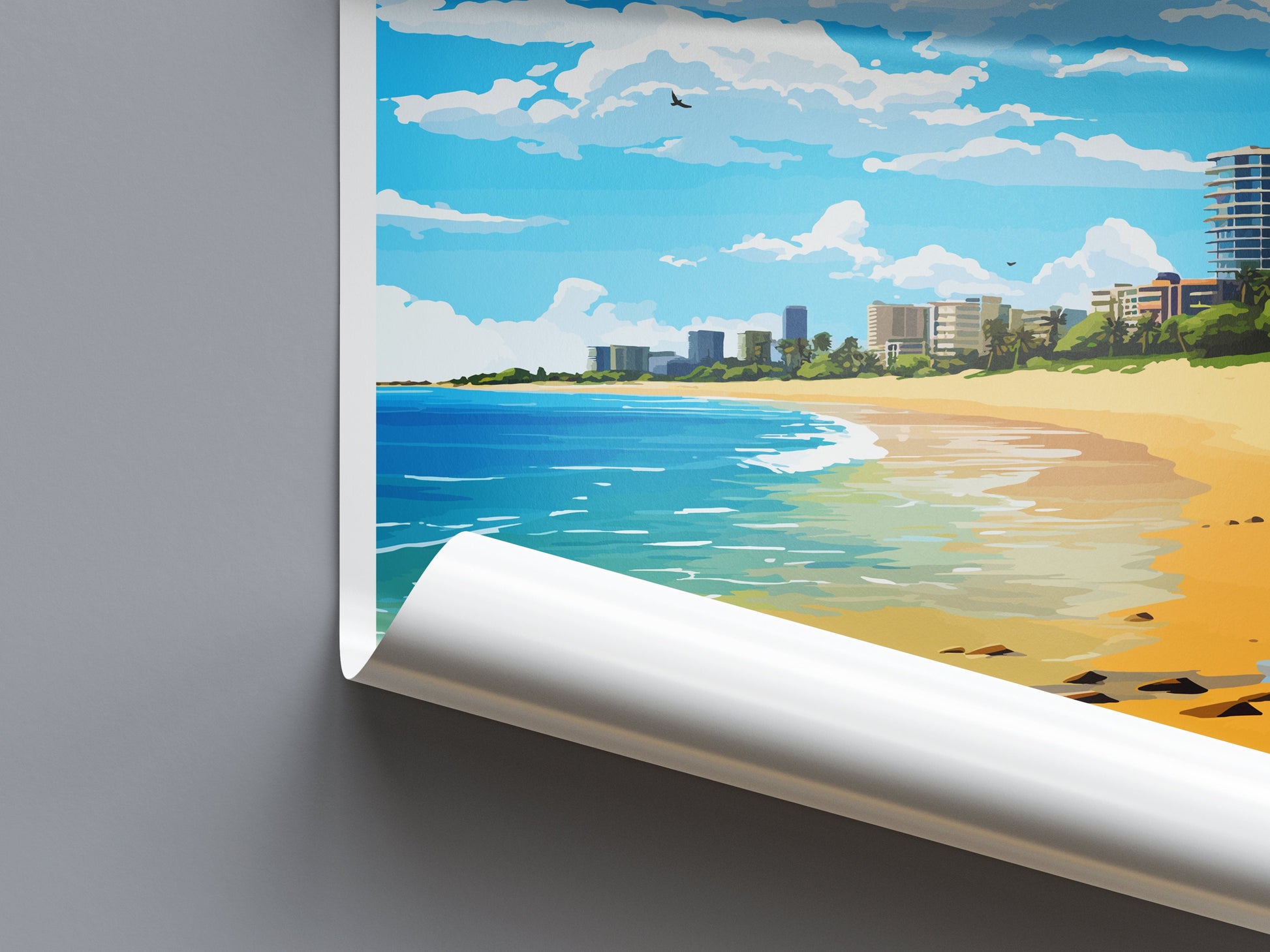 Mooloolaba Beach Travel Print Wall Art Mooloolaba Beach Wall Hanging Home Décor Mooloolaba Beach Gift Art Lovers Wall Art Australia Poster