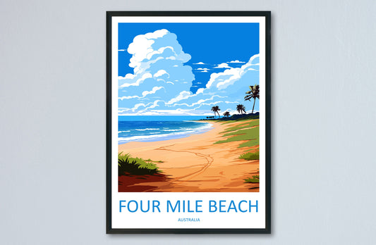Four Mile Beach Travel Print Wall Art Four Mile Beach Wall Hanging Home Décor Four Mile Beach Gift Art Lovers Wall Art Australia Poster Art