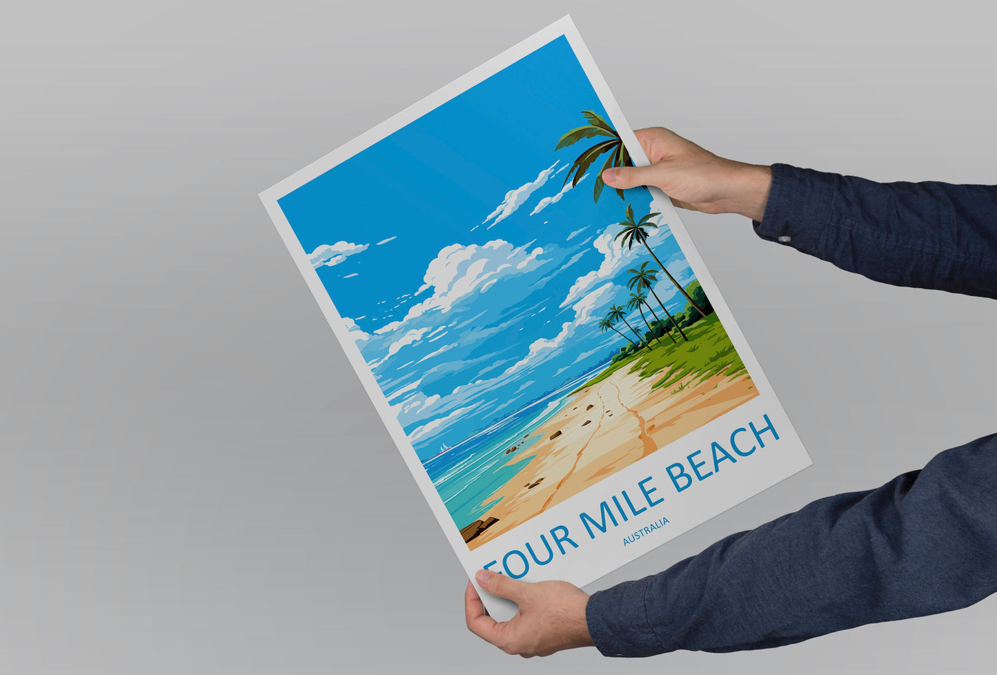Four Mile Beach Travel Print Wall Art Four Mile Beach Wall Hanging Home Décor Four Mile Beach Gift Art Lovers Wall Art Australia Poster Art