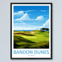 Bandon Dunes Golf Resort Travel Print Wall Art Bandon Dunes Wall Hanging Home Décor Bandon Dunes Art Gift Art Lovers Golf Art
