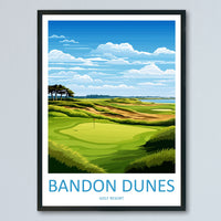 Bandon Dunes Golf Resort Travel Print Wall Art Bandon Dunes Wall Hanging Home Décor Bandon Dunes Art Gift Art Lovers Golf Art