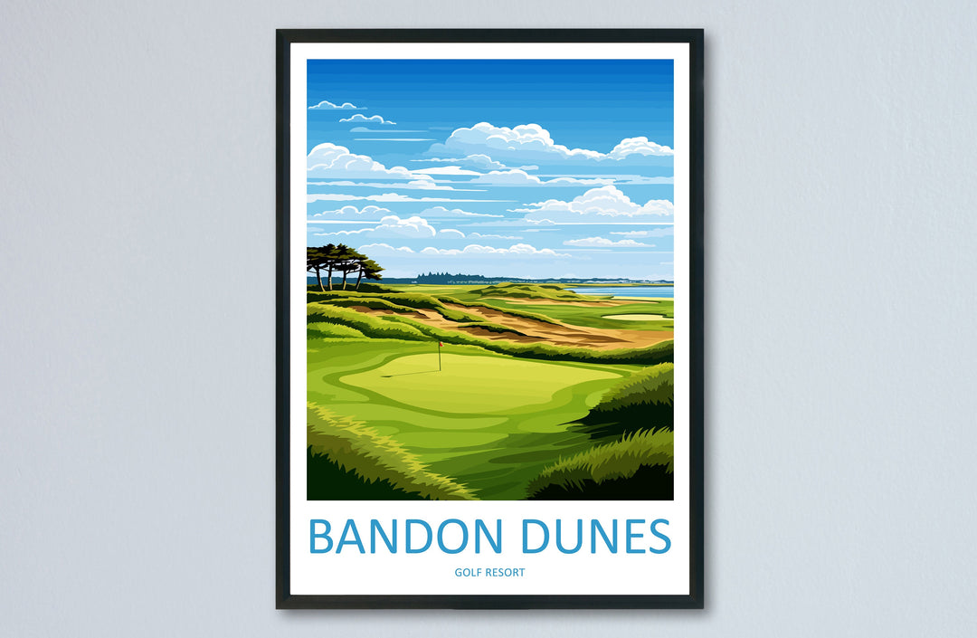 Bandon Dunes Golf Resort Travel Print Wall Art Bandon Dunes Wall Hanging Home Décor Bandon Dunes Art Gift Art Lovers Golf Art