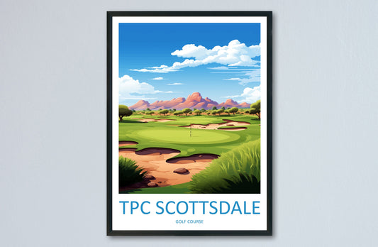 Tpc Scottsdale Golf Travel Print Wall Art Tpc Scottsdale Wall Hanging Home Décor Tpc Scottsdale Gift Art Lovers Arizona Art Travel Poster
