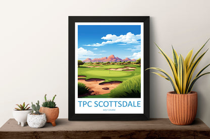 Tpc Scottsdale Golf Travel Print Wall Art Tpc Scottsdale Wall Hanging Home Décor Tpc Scottsdale Gift Art Lovers Arizona Art Travel Poster