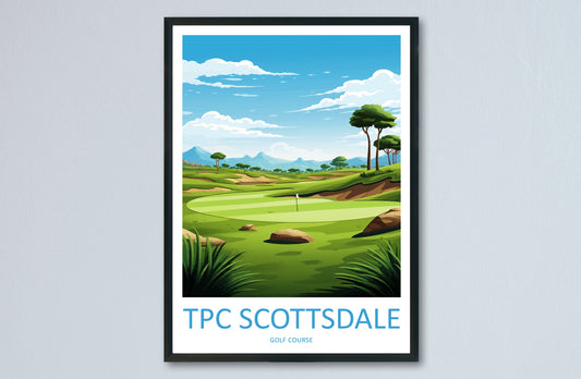 Tpc Scottsdale Golf Travel Print Wall Art Tpc Scottsdale Wall Hanging Home Décor Tpc Scottsdale Gift Art Lovers Arizona Art Travel Poster