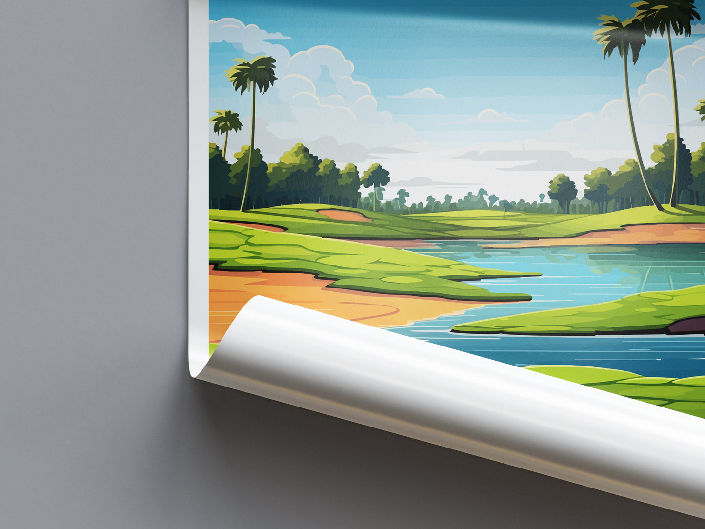 TPC Sawgrass Golf Course Travel Print Wall Art TPC Sawgrass Wall Hanging Home Décor TPC Sawgrass Golf Art Gift Art Lovers Golf Art