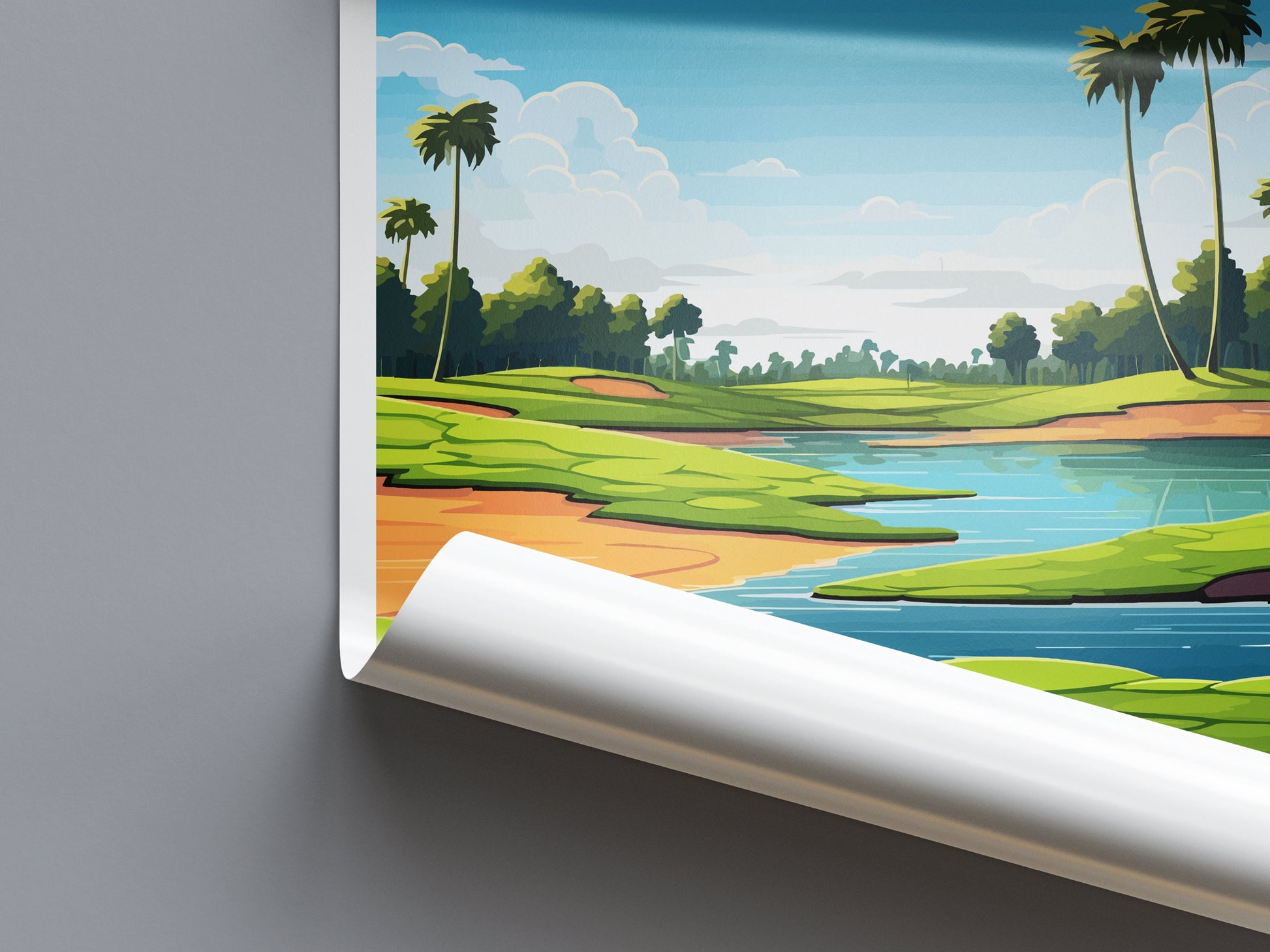 TPC Sawgrass Golf Course Travel Print Wall Art TPC Sawgrass Wall Hanging Home Décor TPC Sawgrass Golf Art Gift Art Lovers Golf Art
