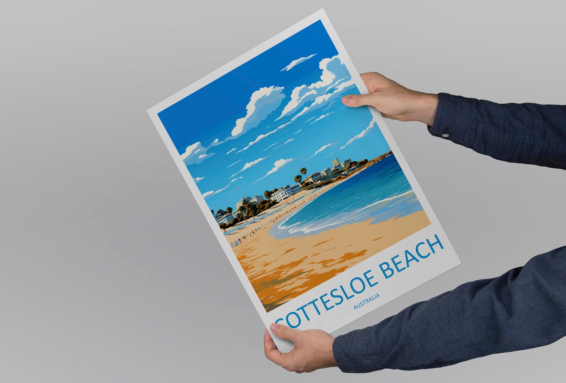 Cottesloe Beach Travel Print Wall Art Cottesloe Beach Wall Hanging Home Décor Cottesloe Beach Gift Art Lovers Wall Art Australia Poster Art