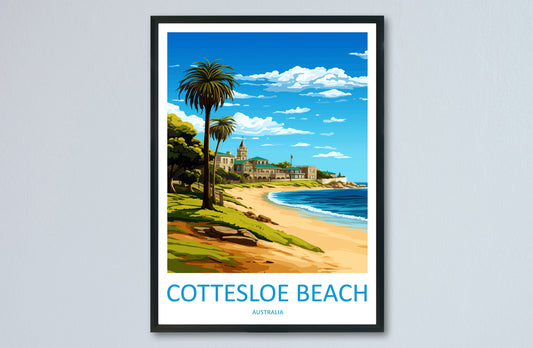 Cottesloe Beach Travel Print Wall Art Cottesloe Beach Wall Hanging Home Décor Cottesloe Beach Gift Art Lovers Wall Art Australia Poster Art