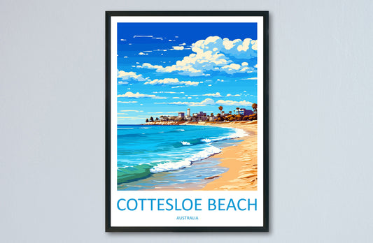 Cottesloe Beach Travel Print Wall Art Cottesloe Beach Wall Hanging Home Décor Cottesloe Beach Gift Art Lovers Wall Art Australia Poster Art