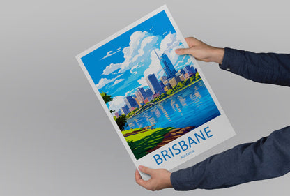 Brisbane Travel Print Wall Art Brisbane Wall Hanging Home Décor Brisbane Gift Art Lovers Wall Art Australia Poster Art