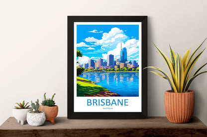 Brisbane Travel Print Wall Art Brisbane Wall Hanging Home Décor Brisbane Gift Art Lovers Wall Art Australia Poster Art