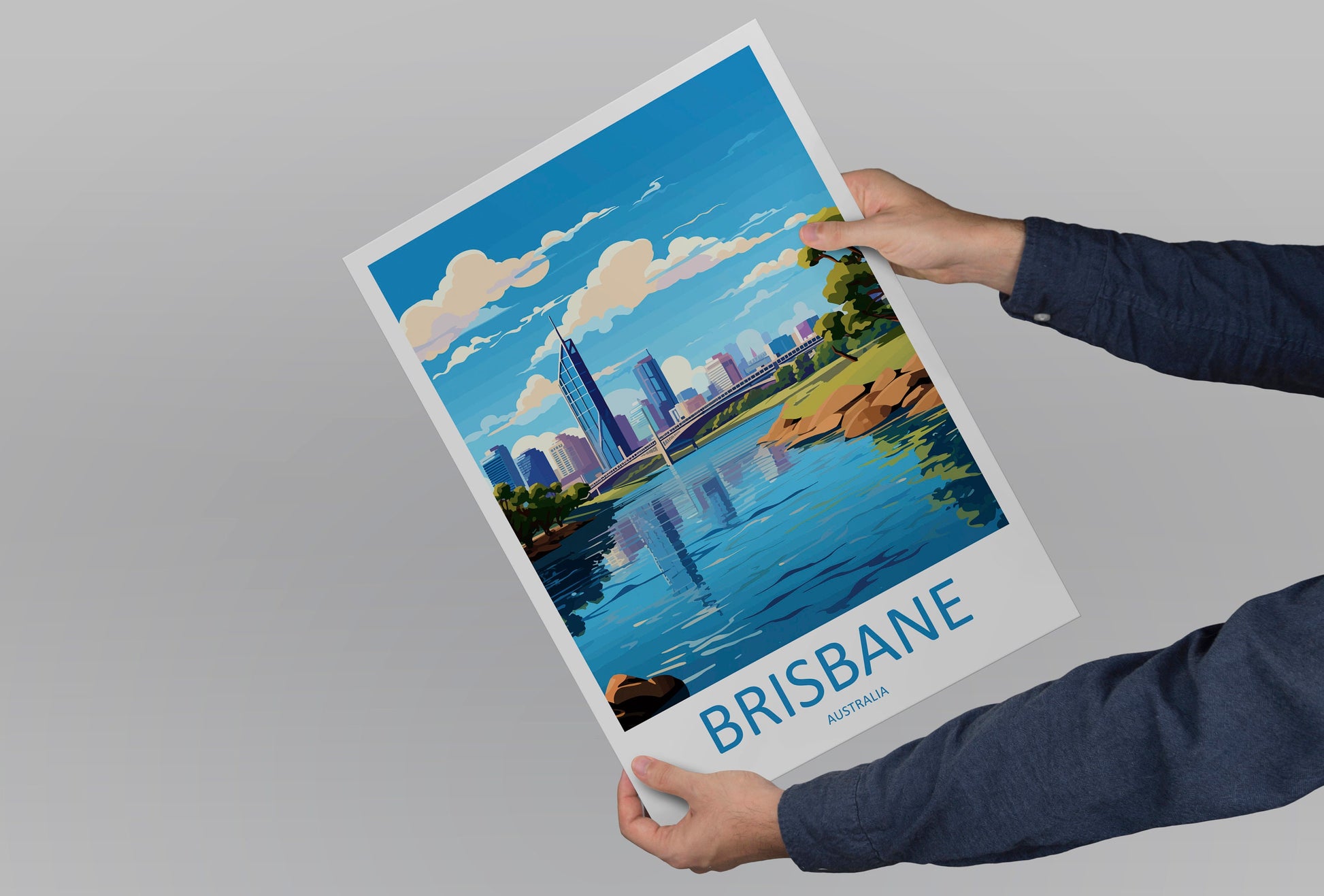 Brisbane Travel Print Wall Art Brisbane Wall Hanging Home Décor Brisbane Gift Art Lovers Wall Art Australia Poster Art
