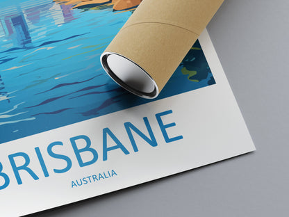 Brisbane Travel Print Wall Art Brisbane Wall Hanging Home Décor Brisbane Gift Art Lovers Wall Art Australia Poster Art