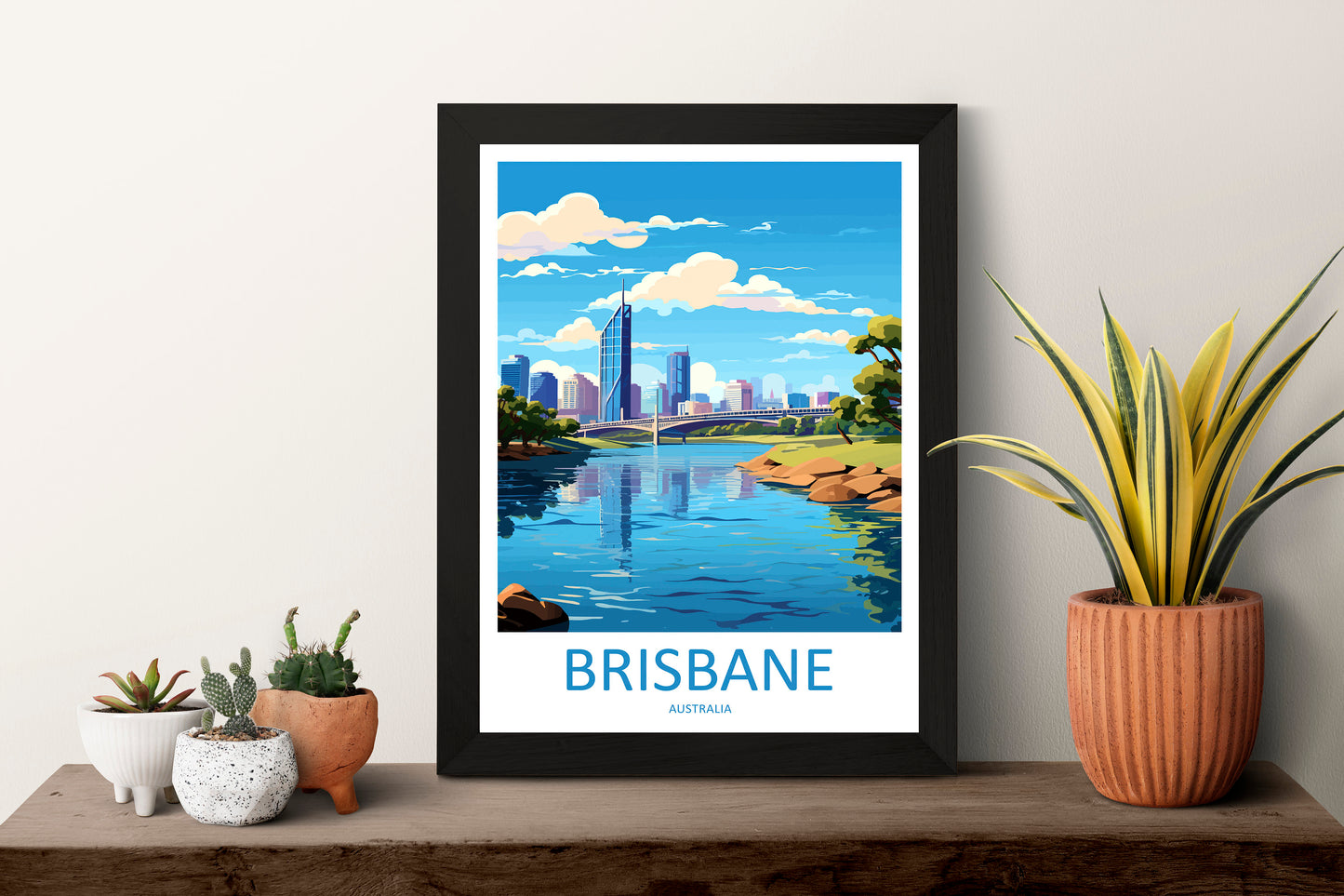 Brisbane Travel Print Wall Art Brisbane Wall Hanging Home Décor Brisbane Gift Art Lovers Wall Art Australia Poster Art