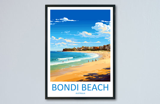 Bondi Beach Travel Print Wall Art Bondi Beach Wall Hanging Home Décor Bondi Beach Gift Art Lovers Wall Art Australia Poster Art