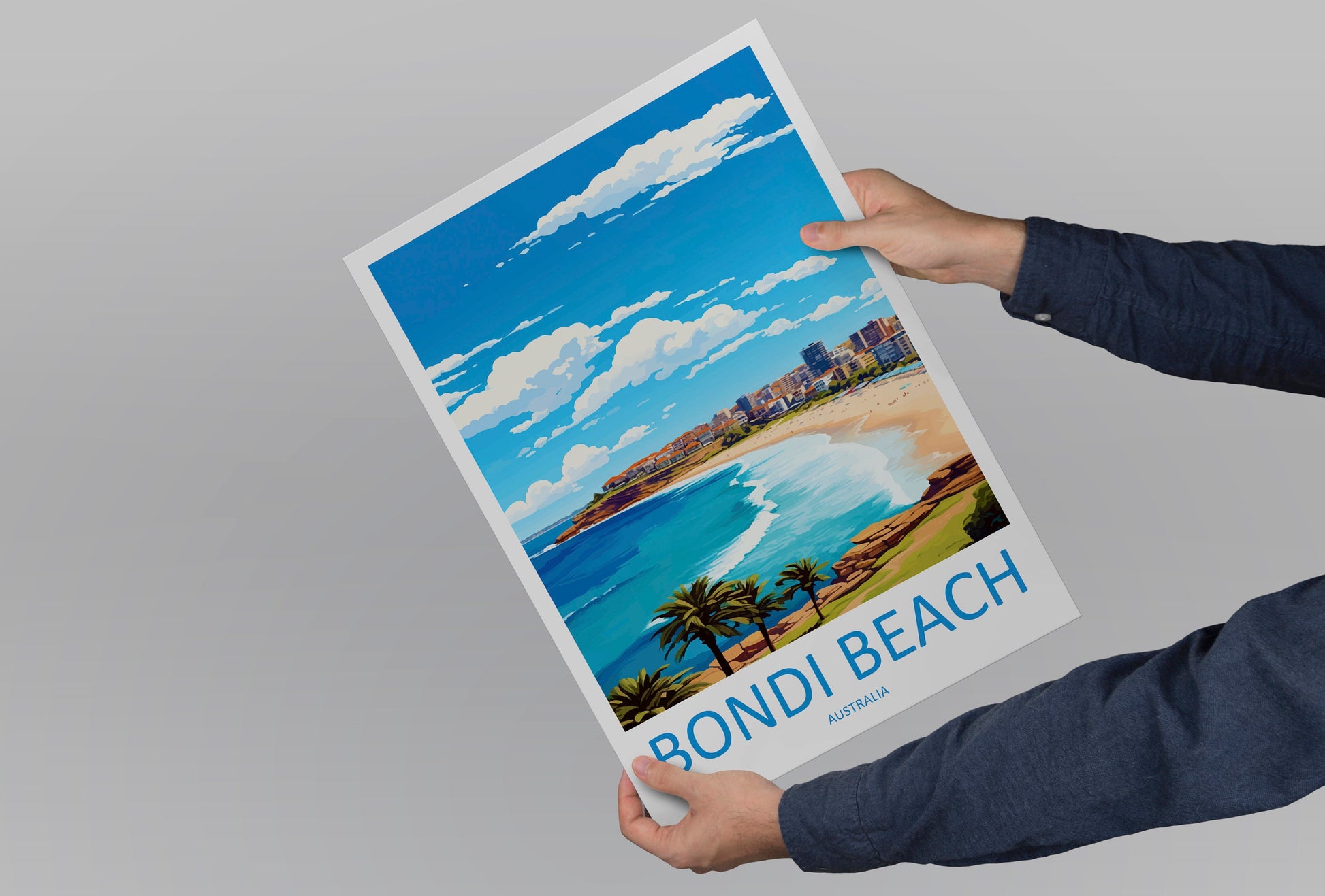 Bondi Beach Travel Print Wall Art Bondi Beach Wall Hanging Home Décor Bondi Beach Gift Art Lovers Wall Art Australia Poster Art