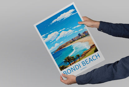 Bondi Beach Travel Print Wall Art Bondi Beach Wall Hanging Home Décor Bondi Beach Gift Art Lovers Wall Art Australia Poster Art