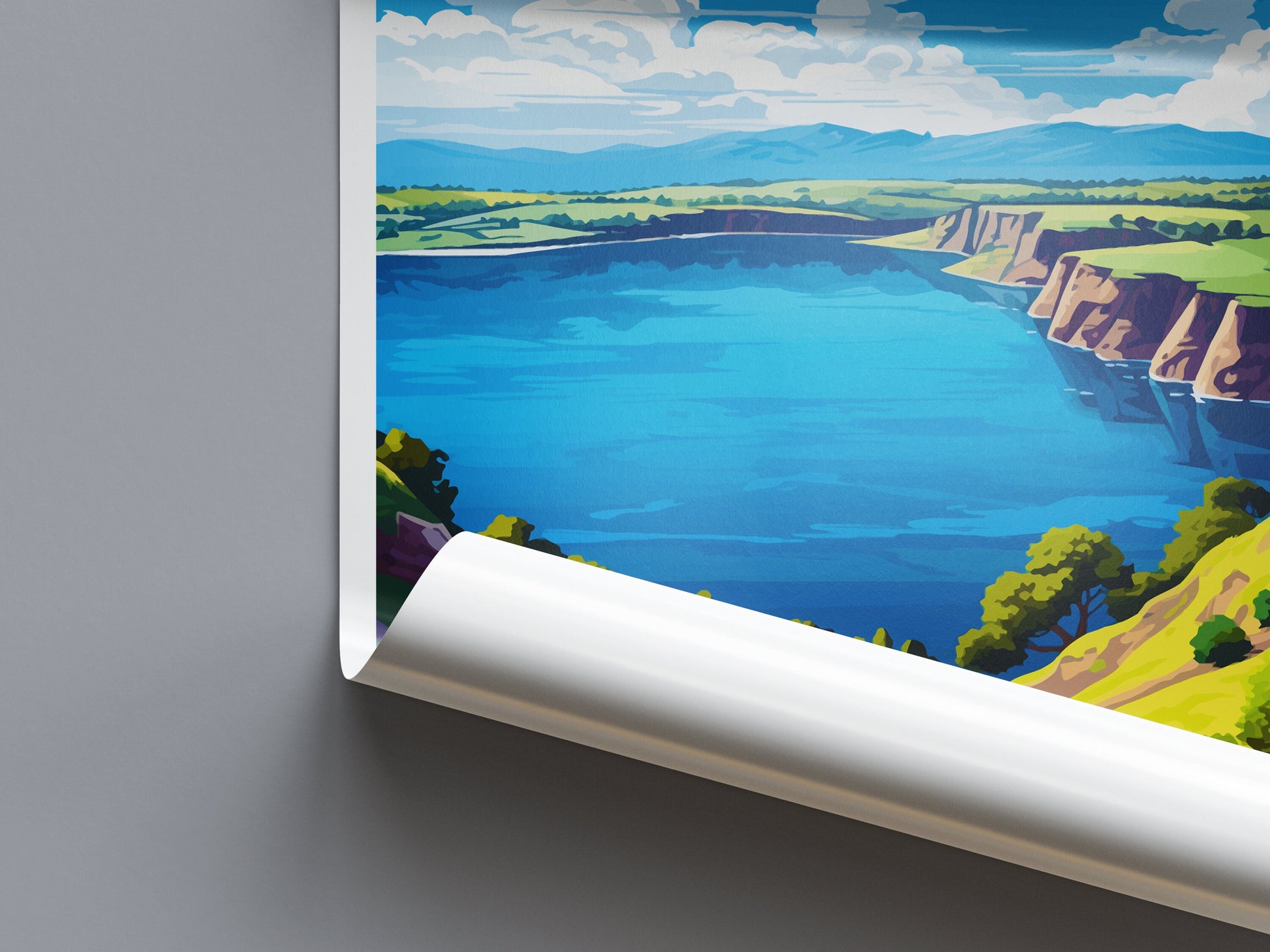 Blue Lake Travel Print Wall Art Blue Lake Wall Hanging Home Décor Blue Lake Gift Art Lovers Wall Art Australia Poster Art